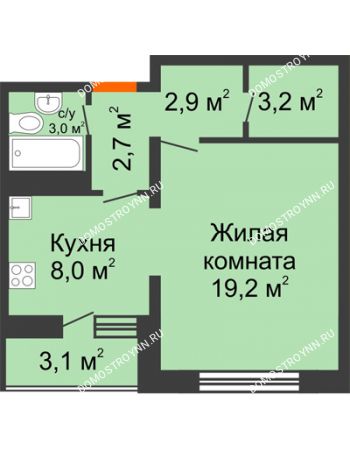 1 комнатная квартира 40,6 м² - ЖК Дом на Горького