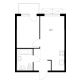 1 комнатная квартира 33,1 м² в ЖК Савин парк, дом корпус 8 - планировка