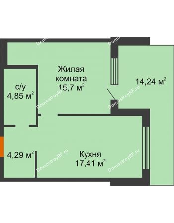 1 комнатная квартира 46,52 м² в Жилой Район Никольский, дом ГП-54