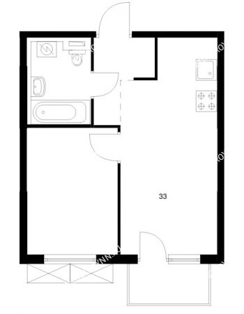 1 комнатная квартира 33 м² в ЖК Савин парк, дом корпус 8