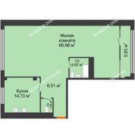 1 комнатная квартира 107,1 м² в ЖК Renaissance (Ренессанс), дом № 1 - планировка