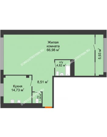 1 комнатная квартира 99,99 м² в ЖК Renaissance (Ренессанс), дом № 1