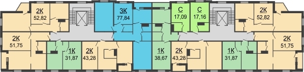 Планировка 2 этажа в доме № 12 в ЖК Корабли