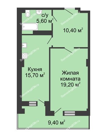 1 комнатная квартира 55 м² - ЖК Дом на Береговой