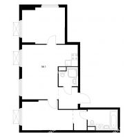 2 комнатная квартира 58,1 м² в ЖК Савин парк, дом корпус 10 - планировка