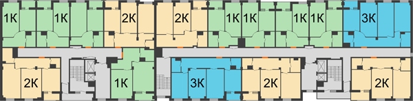 Планировка 8 этажа в доме № 3 в ЖК Квартет