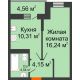 1 комнатная квартира 37,03 м² в ЖК Россинский парк, дом Литер 2 - планировка