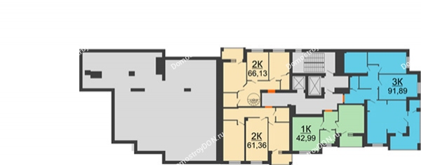 Планировка 13 этажа в доме 1 этап в ЖК Измаильский экоквартал