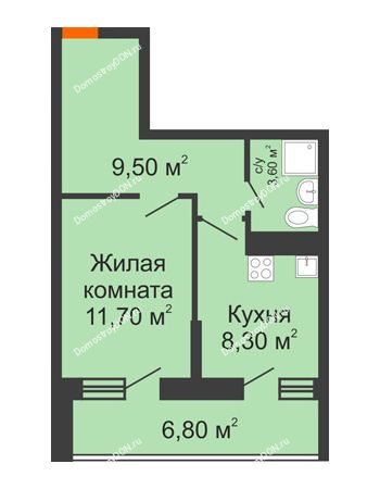 1 комнатная квартира 36,5 м² в ЖК Звезда Столицы, дом Литер 7