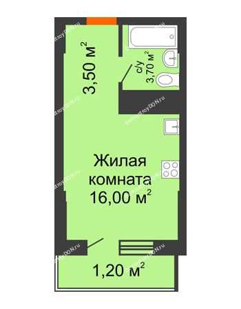 Студия 24,4 м² - ЖК Клубный дом на Мечникова