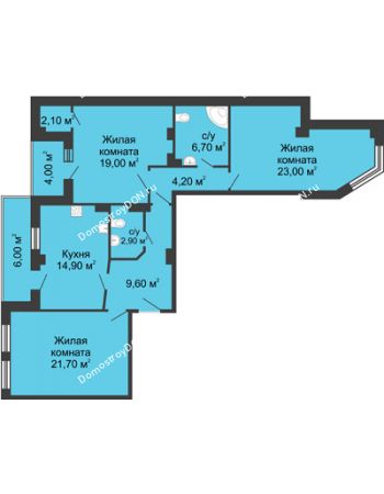 3 комнатная квартира 109,6 м² - ЖК Дом на Береговой