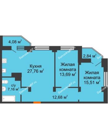 3 комнатная квартира 80,45 м² - ЖК Столица