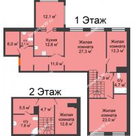 4 комнатная квартира 145,4 м² в Архитектурный Ансамбль Вознесенский, дом Дом Собенникова - планировка