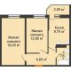 2 комнатная квартира 53,2 м² в ЖК Олимпийский, дом Литер 2 - планировка