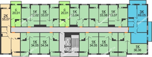 ЖК Акварели-3 - планировка 2 этажа