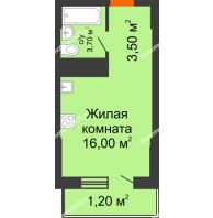 Студия 24,4 м², ЖК Клубный дом на Мечникова - планировка