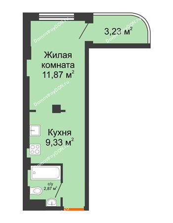 1 комнатная квартира 24,1 м² - ЖК Уютный дом на Мечникова