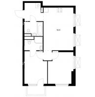 2 комнатная квартира 52,9 м² в ЖК Савин парк, дом корпус 10 - планировка