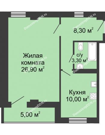 1 комнатная квартира 51 м² - ЖК Дом на Береговой