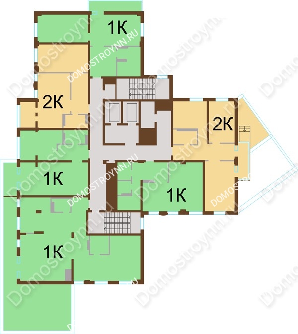 Планировка 11 этажа в доме № 1 в ЖК Дом с террасами