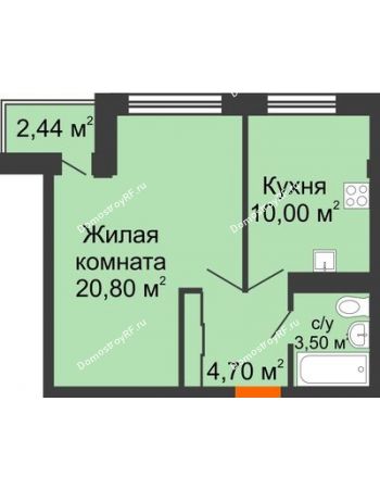 1 комнатная квартира 39,61 м² в ЖК Европа-сити, дом Квартал 5 Литер 3