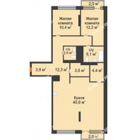 2 комнатная квартира 99,1 м² в Квартал Новин, дом 6 очередь ГП-6 - планировка