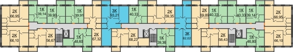 Планировка 2 этажа в доме 1 очередь в ЖК Приозерный (г. Лиски) 