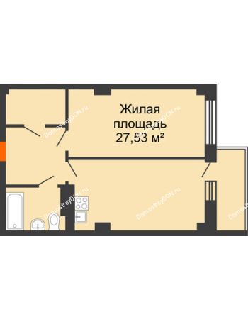 2 комнатная квартира 47,33 м² в ЖК Сокол Градъ, дом Литер 6