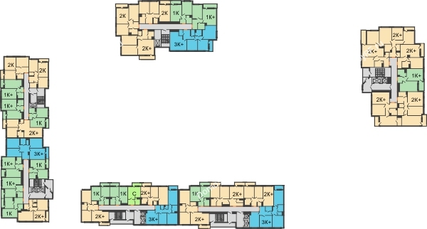 Планировка 8 этажа в доме 2 секция в ЖК intellect-Квартал (Интеллект-Квартал)