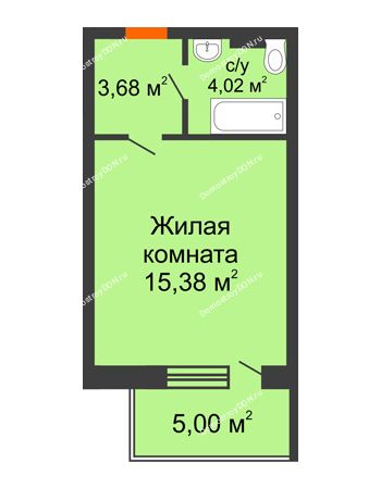 Студия 32,38 м² в ЖК Гвардейский 3.0, дом Секция 3