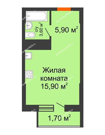 Студия 27,1 м² - ЖК Клубный дом на Мечникова