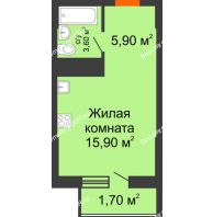 Студия 27,1 м², ЖК Клубный дом на Мечникова - планировка