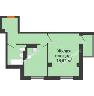 1 комнатная квартира 42,54 м² в ЖК Сокол Градъ, дом Литер 2 - планировка