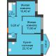 3 комнатная квартира 60,8 м² в ЖК 5 Элемент (Пятый Элемент), дом Корпус 5-7 (Монолит) - планировка