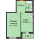 1 комнатная квартира 46,78 м² в ЖК Вознесенский, дом 2 этап - планировка
