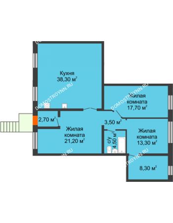 3 комнатная квартира 109,5 м² - ЖД по ул. Кирова