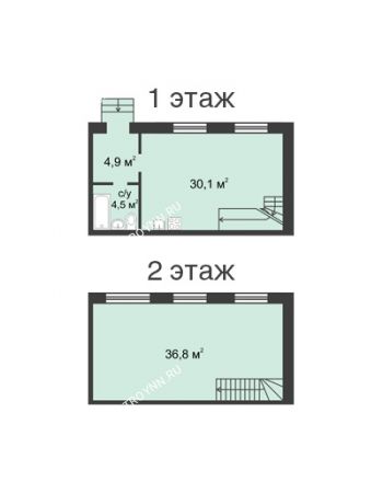 3 комнатная квартира 75,7 м² в Микрогород Стрижи, дом 2 типа